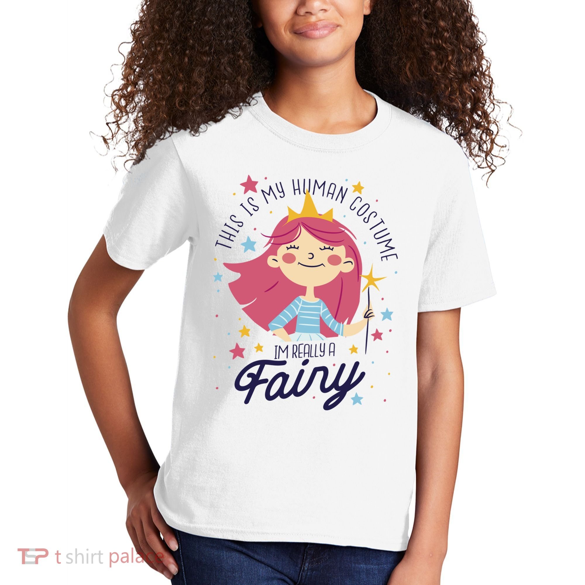 This Is My Human Costume I'm Really A Fairy Cute Halloween Kids T-Shirt