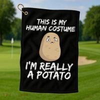 This Is My Human Costume Im Really A Potato Golf Towel thumb 1