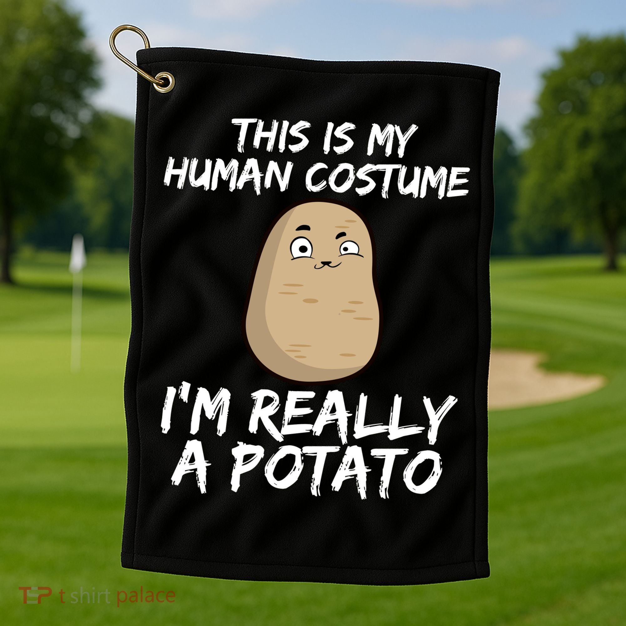 This Is My Human Costume Im Really A Potato Golf Towel