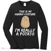 This Is My Human Costume Im Really A Potato Women's Long Sleeve Shirt thumb 0