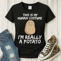 This Is My Human Costume Im Really A Potato Women's T-Shirt thumb 3