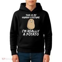 This Is My Human Costume Im Really A Potato Kids Hoodie thumb 4