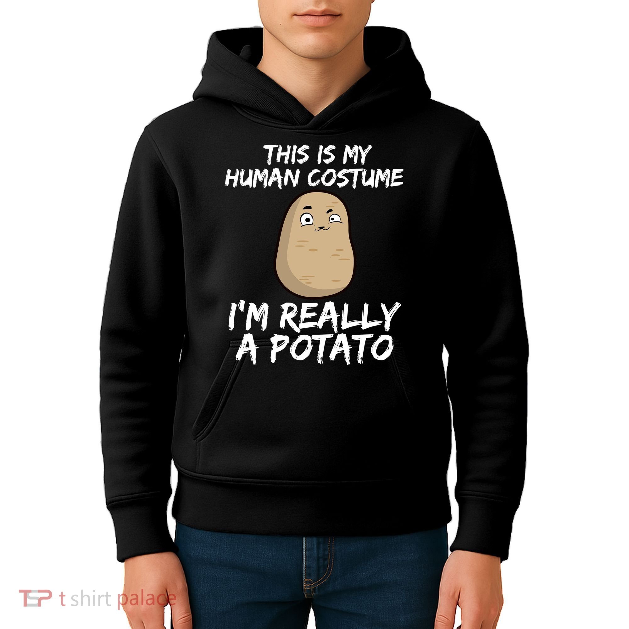 This Is My Human Costume Im Really A Potato Kids Hoodie