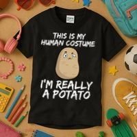 This Is My Human Costume Im Really A Potato Kids T-Shirt thumb 3