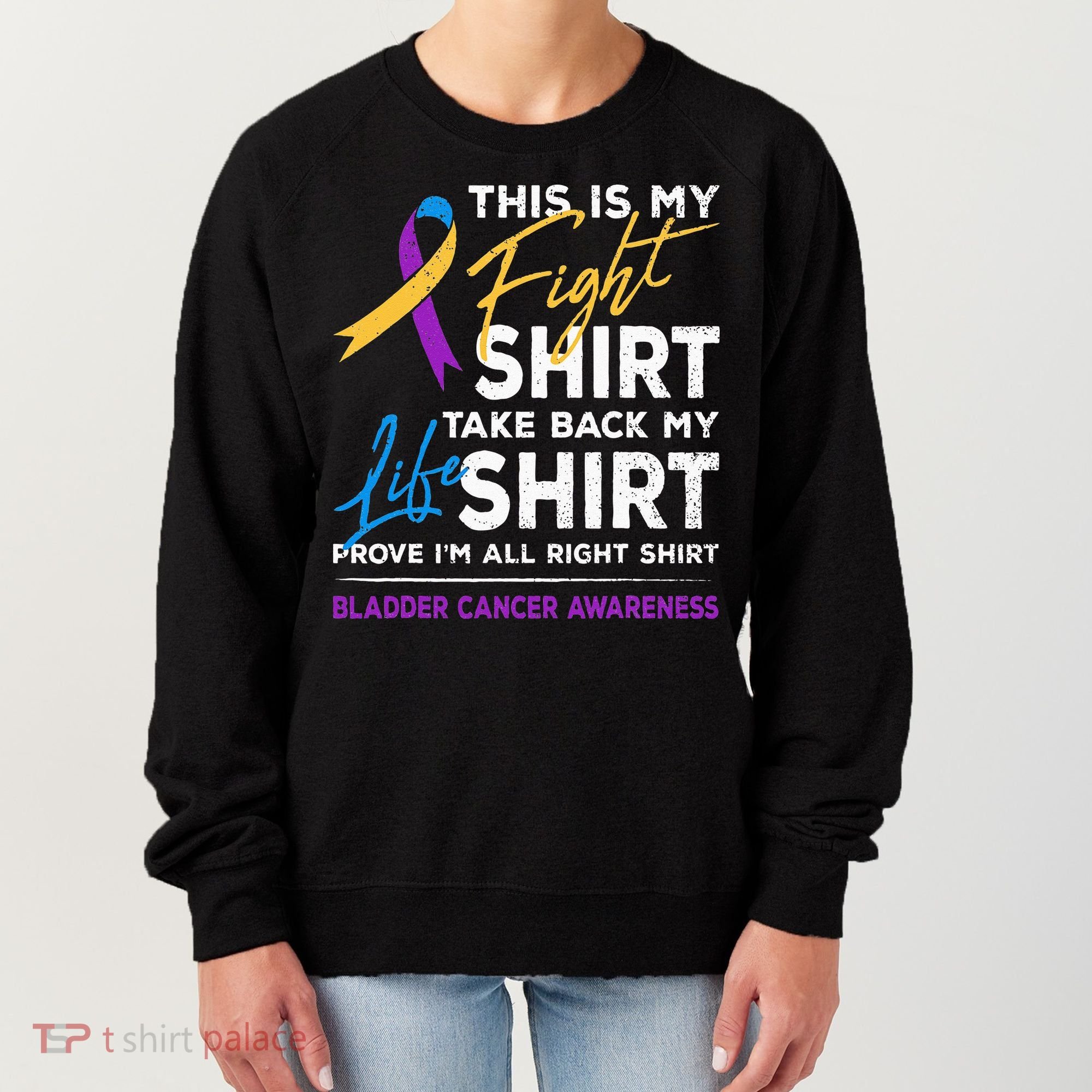 This Is My Fight Bladder Cancer Awareness Month Ribbon Women's Sweatshirt