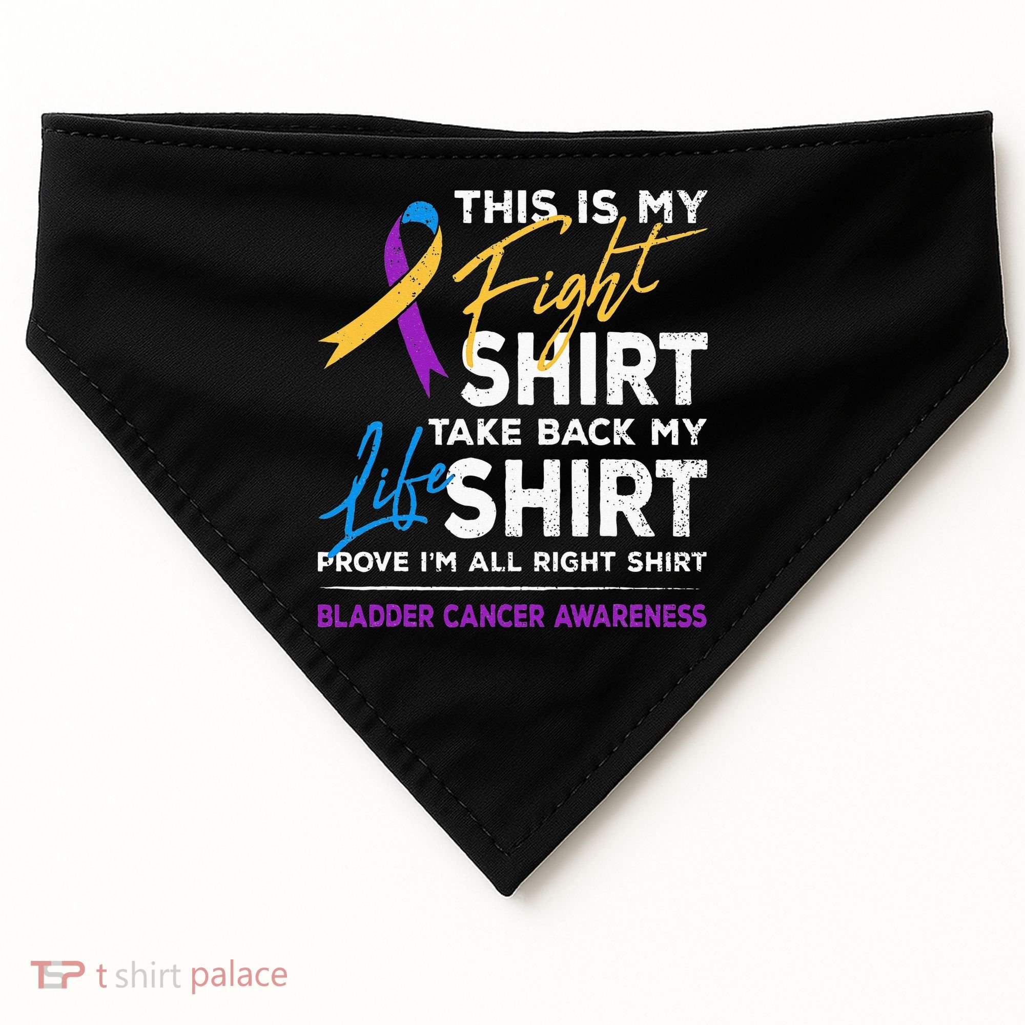This Is My Fight Bladder Cancer Awareness Month Ribbon USA-Made Doggie Bandana