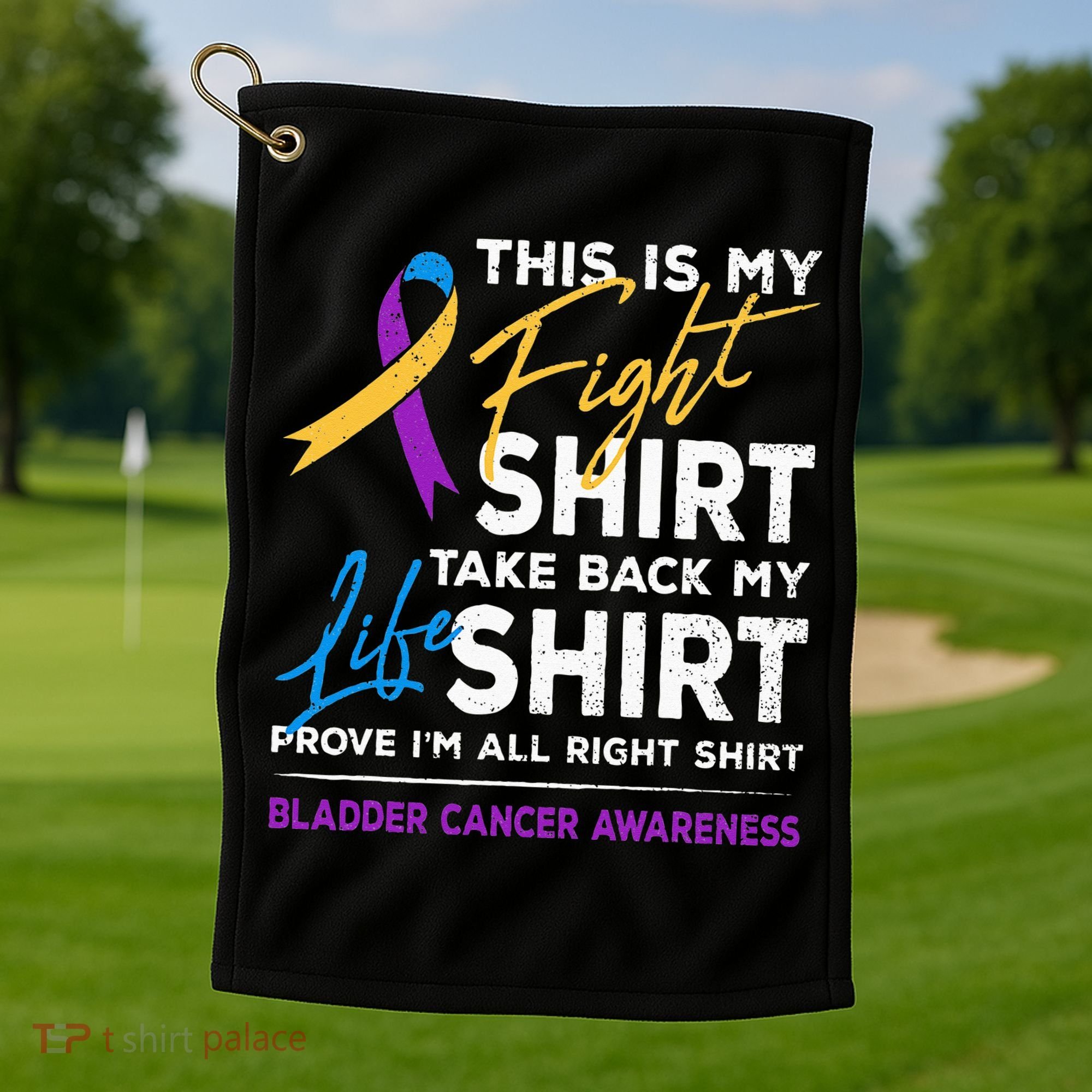 This Is My Fight Bladder Cancer Awareness Month Ribbon Golf Towel