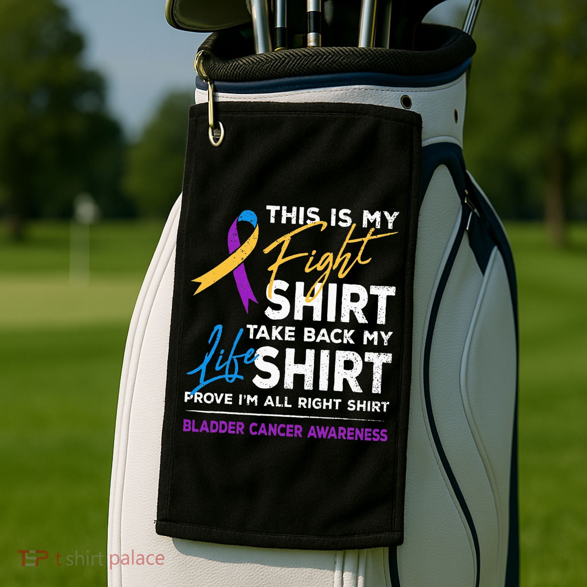 This Is My Fight Bladder Cancer Awareness Month Ribbon Golf Towel