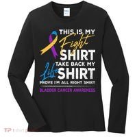 This Is My Fight Bladder Cancer Awareness Month Ribbon Women's Long Sleeve Shirt thumb 0