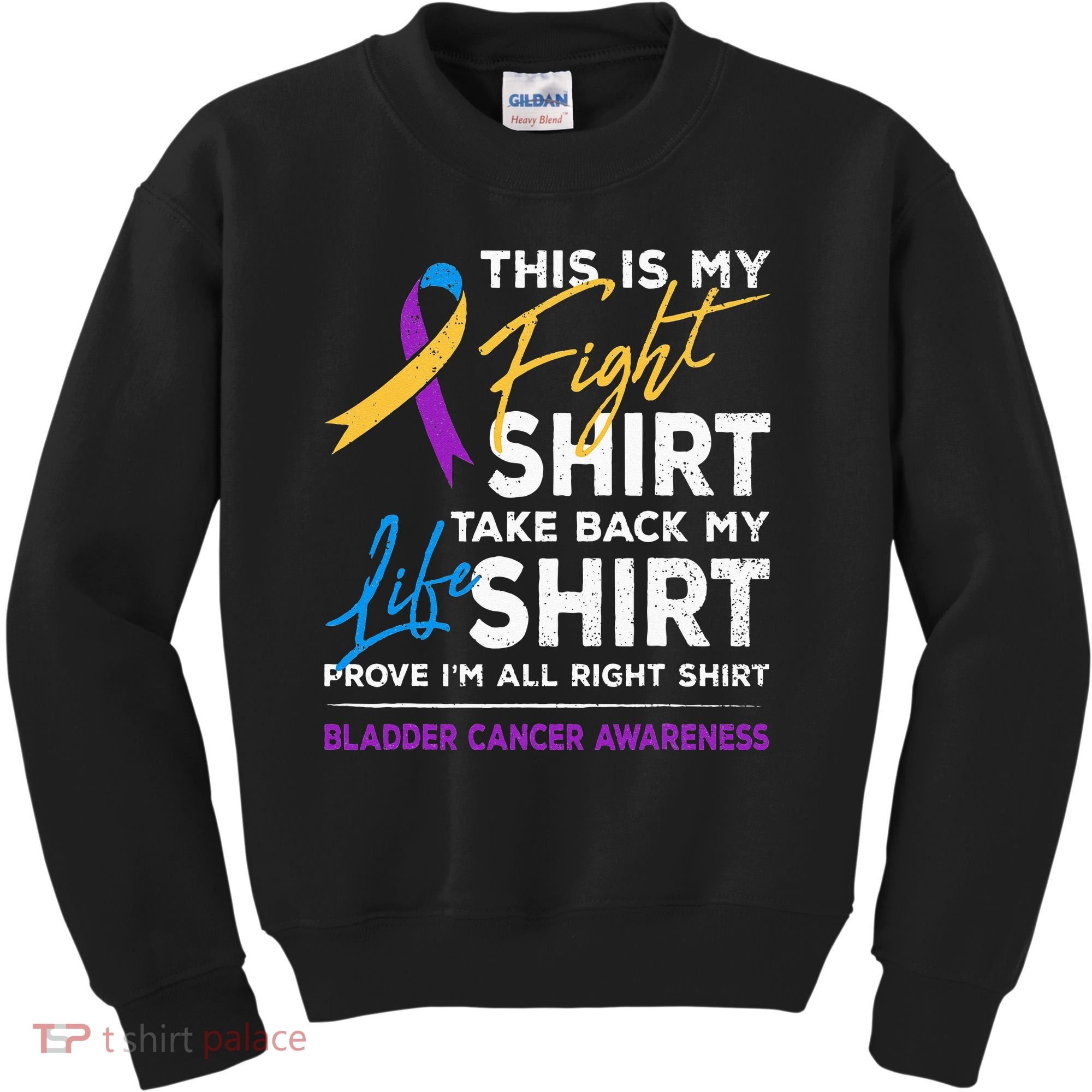 This Is My Fight Bladder Cancer Awareness Month Ribbon Kids Sweatshirt