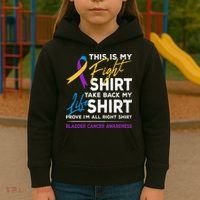 This Is My Fight Bladder Cancer Awareness Month Ribbon Kids Hoodie thumb 3
