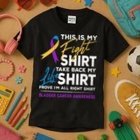 This Is My Fight Bladder Cancer Awareness Month Ribbon Kids T-Shirt thumb 3