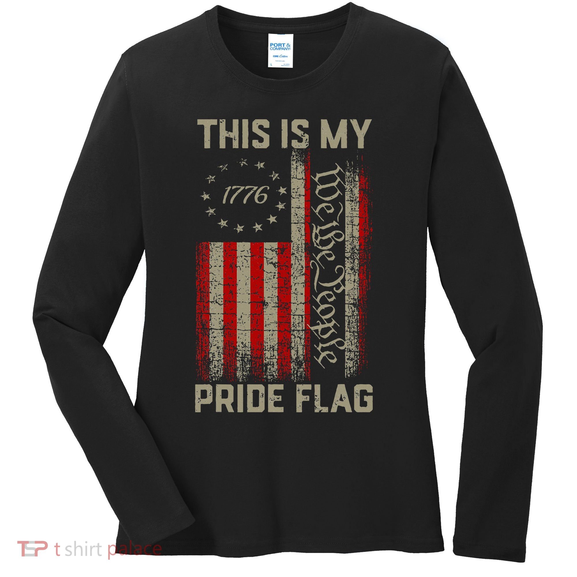 This Is My Pride Flag Usa American Patriotic 4th Of July Women's Long Sleeve Shirt
