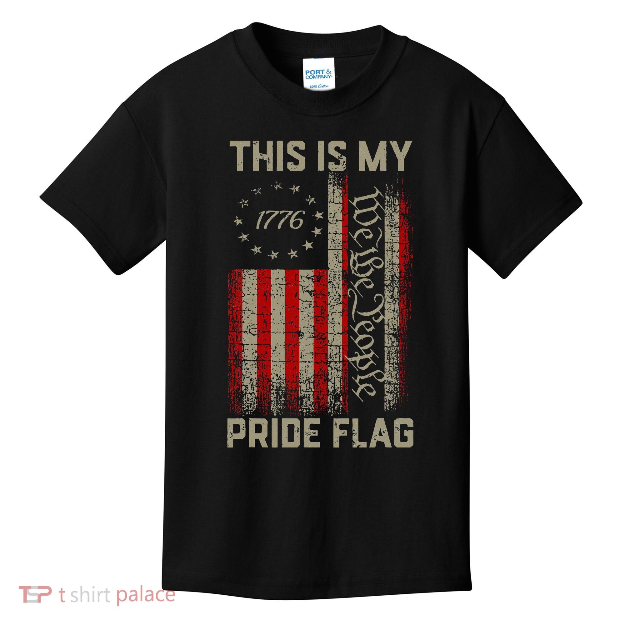 This Is My Pride Flag Usa American Patriotic 4th Of July Kids T-Shirt