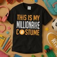 This Is My Millionaire Bitcoin Costume Halloween Kids T-Shirt thumb 3
