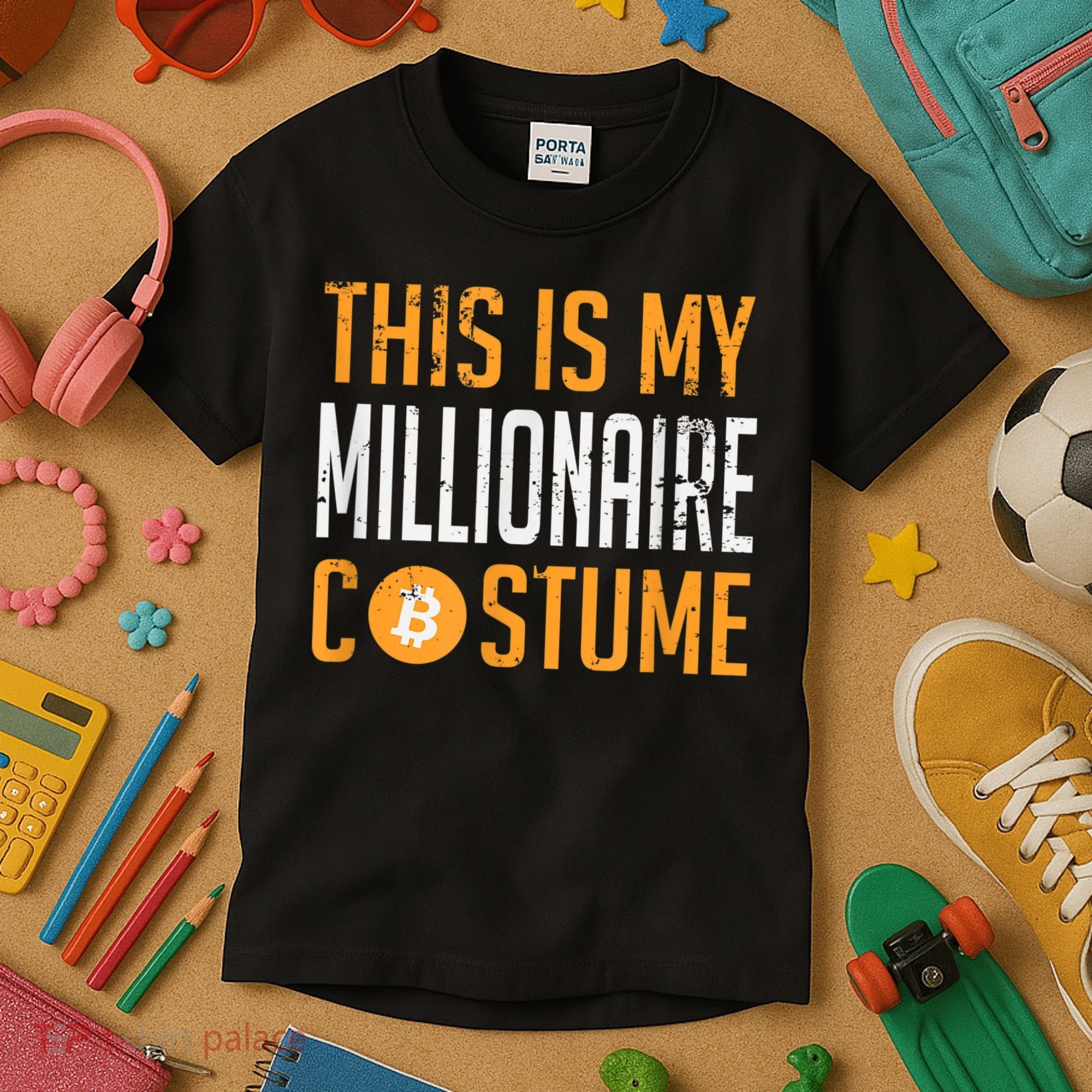 This Is My Millionaire Bitcoin Costume Halloween Kids T-Shirt