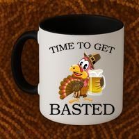 Time To Get Basted Funny Thanksgiving  Coffee Mug thumb 2