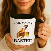 Time To Get Basted Funny Thanksgiving  Coffee Mug thumb 3