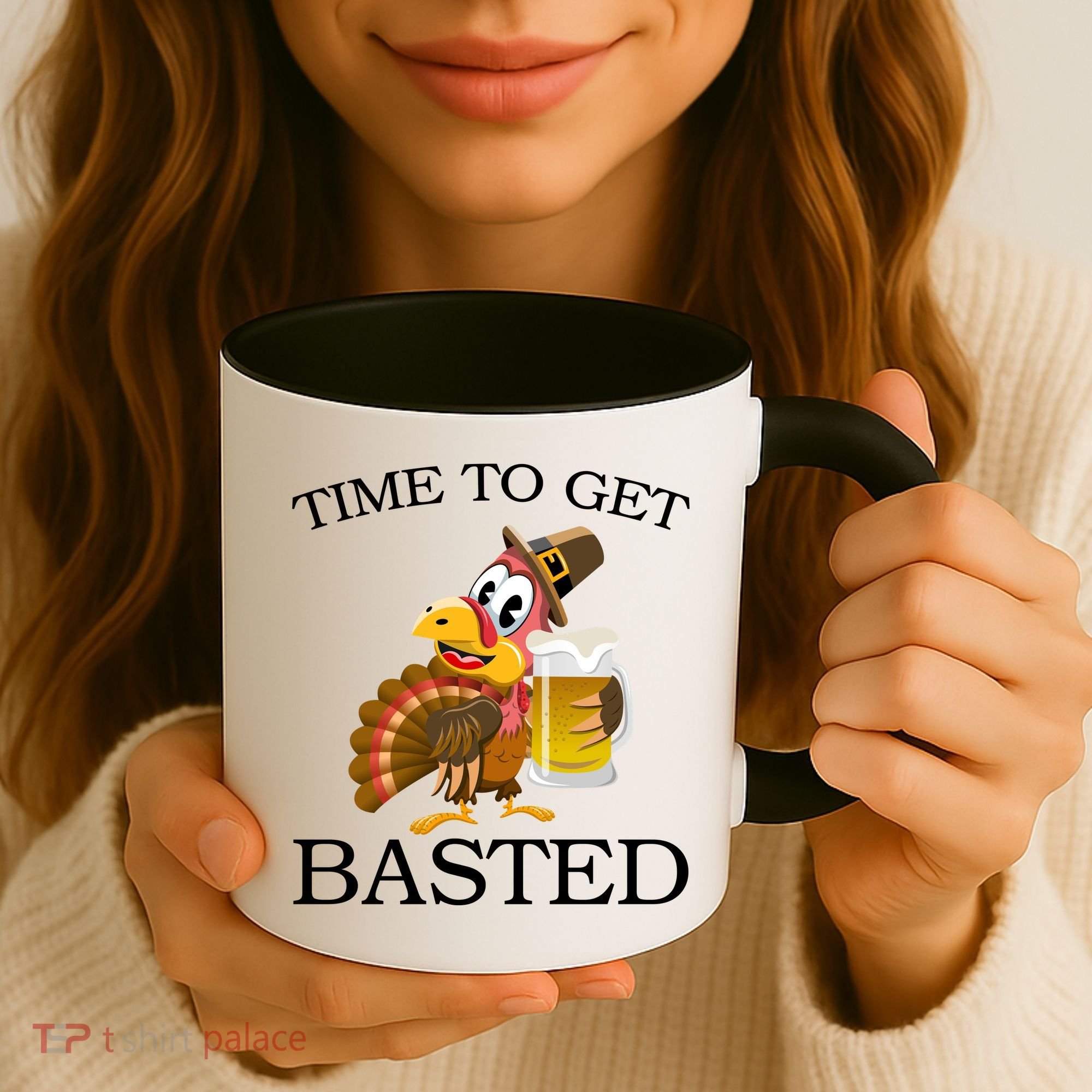 Time To Get Basted Funny Thanksgiving  Coffee Mug