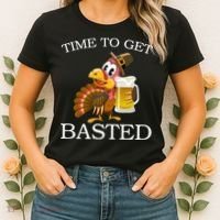 Time To Get Basted Funny Thanksgiving  Women's T-Shirt thumb 2