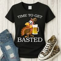 Time To Get Basted Funny Thanksgiving  Women's T-Shirt thumb 3