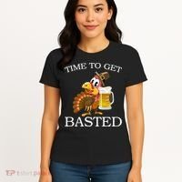 Time To Get Basted Funny Thanksgiving  Women's T-Shirt thumb 4