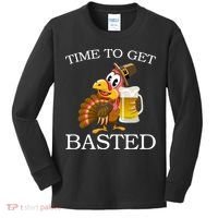 Time To Get Basted Funny Thanksgiving  Kids Long Sleeve Shirt thumb 0