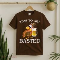 Time To Get Basted Funny Thanksgiving  T-Shirt thumb 2