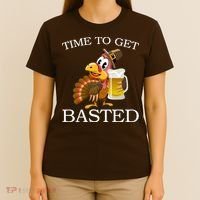 Time To Get Basted Funny Thanksgiving  T-Shirt thumb 4