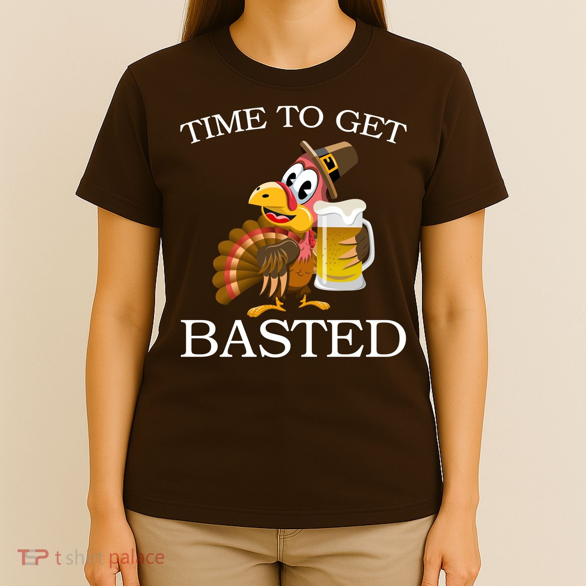 Time To Get Basted Funny Thanksgiving  T-Shirt