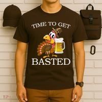 Time To Get Basted Funny Thanksgiving  T-Shirt thumb 6