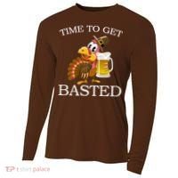 Time To Get Basted Funny Thanksgiving  Cooling Performance Long Sleeve Crew thumb 0