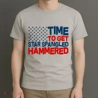 Time To Get Star Spangled Hammered T-Shirt thumb 3