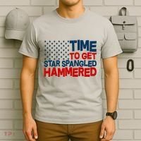 Time To Get Star Spangled Hammered T-Shirt thumb 6