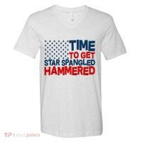 Time To Get Star Spangled Hammered V-Neck T-Shirt thumb 0