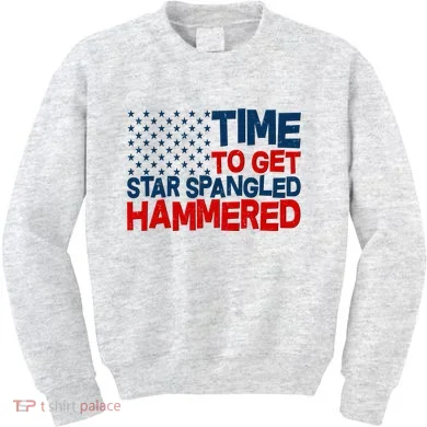 Time To Get Star Spangled Hammered Kids Sweatshirt