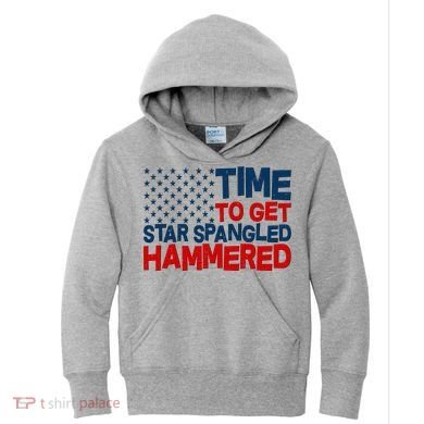 Time To Get Star Spangled Hammered Kids Hoodie