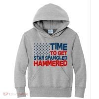 Time To Get Star Spangled Hammered Kids Hoodie thumb 0