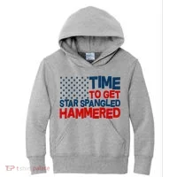 Time To Get Star Spangled Hammered Kids Hoodie thumb 0