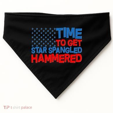 Time To Get Star Spangled Hammered USA-Made Doggie Bandana