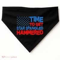 Time To Get Star Spangled Hammered USA-Made Doggie Bandana thumb 0