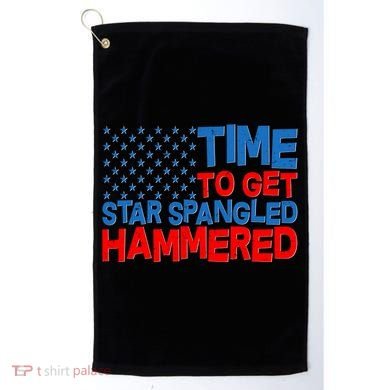 Time To Get Star Spangled Hammered Golf Towel