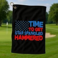 Time To Get Star Spangled Hammered Golf Towel thumb 1