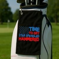 Time To Get Star Spangled Hammered Golf Towel thumb 2