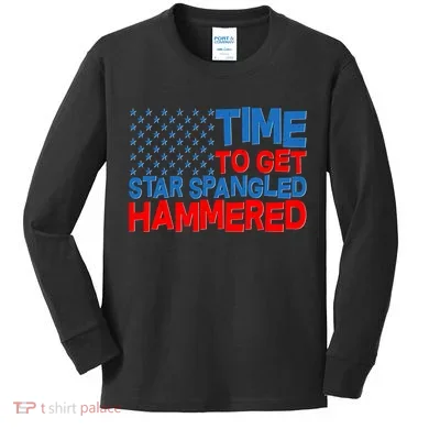 Time To Get Star Spangled Hammered Kids Long Sleeve Shirt