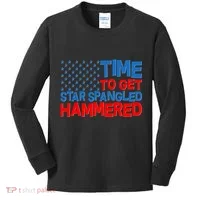 Time To Get Star Spangled Hammered Kids Long Sleeve Shirt thumb 0