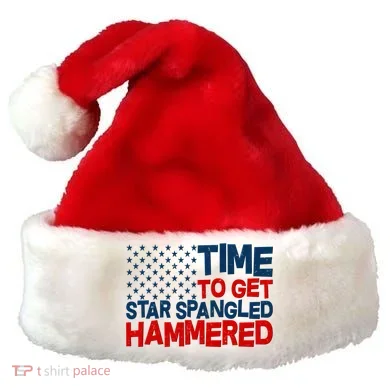 Time To Get Star Spangled Hammered Santa Hat