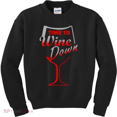 Time To Wine Down Kids Sweatshirt