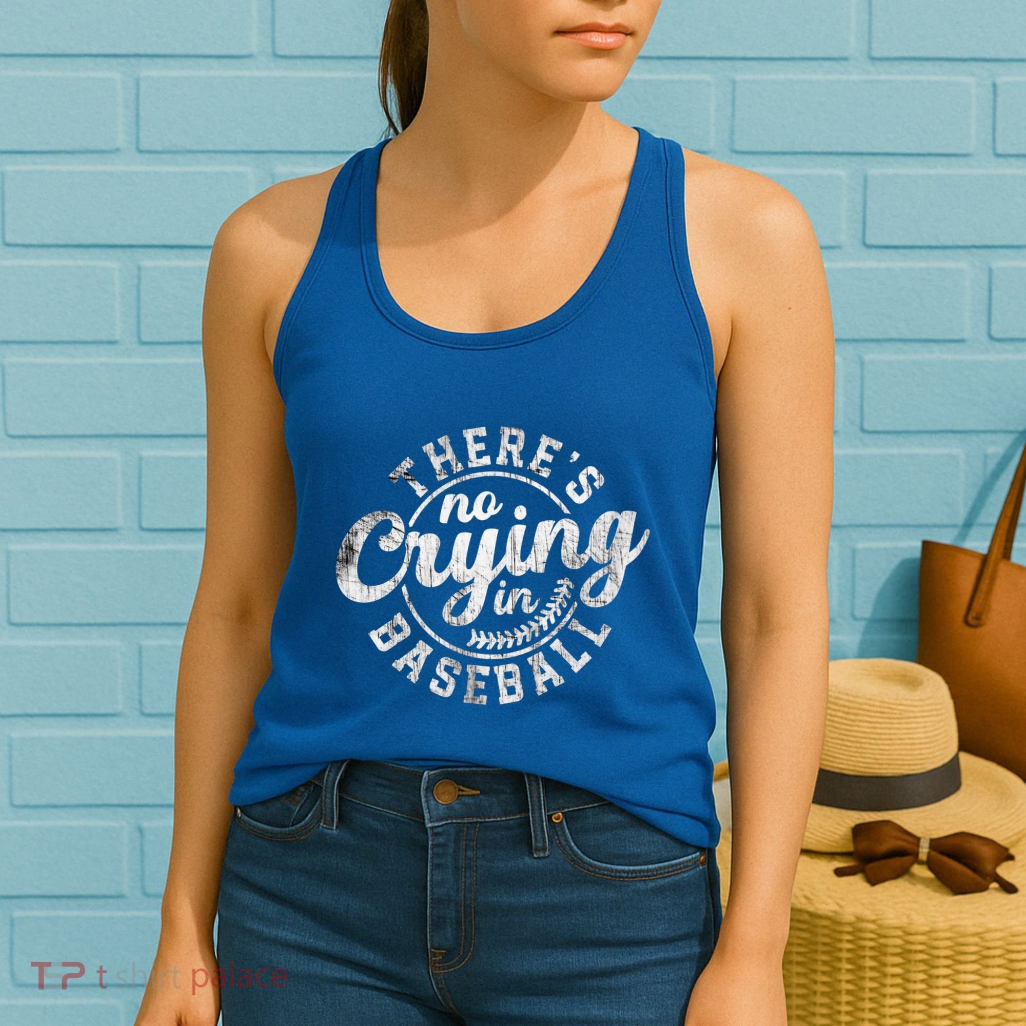 There Is No Crying In Baseball Funny Game Day Baseball Gift Women's Tank Top