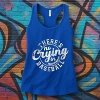 There Is No Crying In Baseball Funny Game Day Baseball Gift Women's Tank Top thumb 3